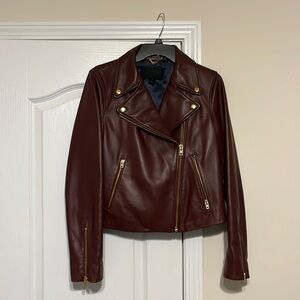 J. Crew Collection leather biker jacket